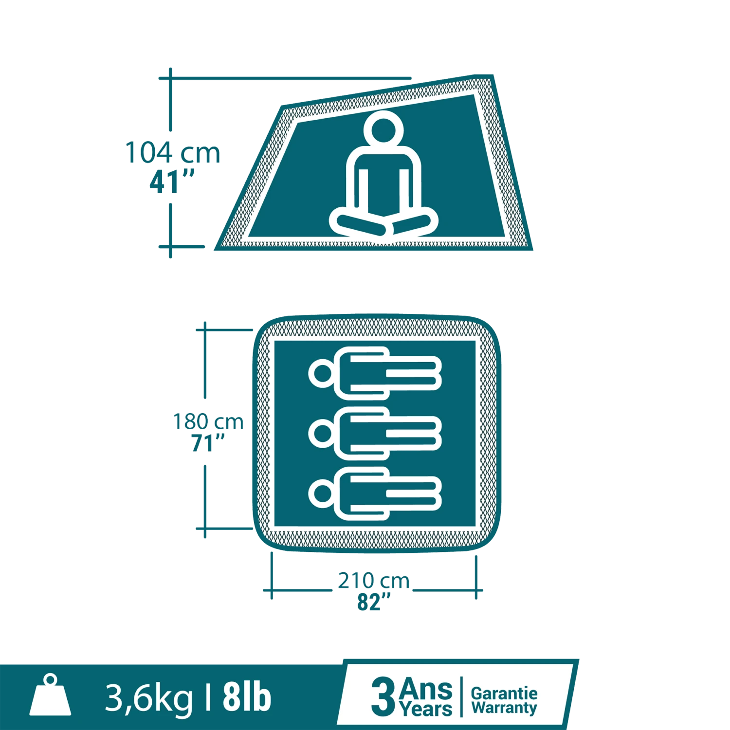 Quechua 3 Man Pop-Up Tent - Image 2