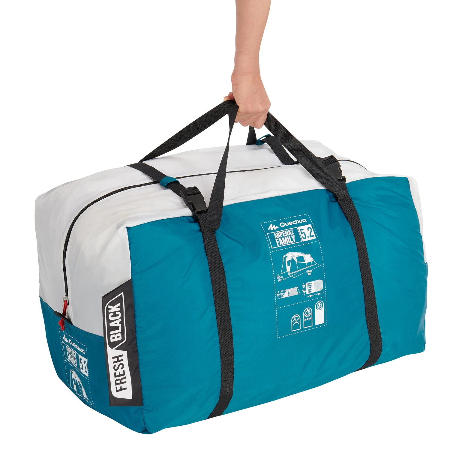 Quechua 5 Man Blackout Tent With Poles - Arpenaz 5.2 F&B - Image 5